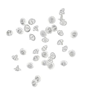  Johnson Tools 200 Pieces of Clear Small Silicone Bullet Back Stoppers/Push Buttons/Findings Stud Earring Plugs for Gold, Silver and Artificial Earrings