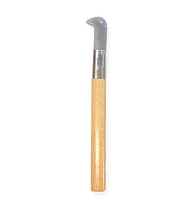 Johnson Tools Opani Stone / Aragonite Stone with Wooden Handle For Gold Shining/Cleaning Works (Curved Mouth)