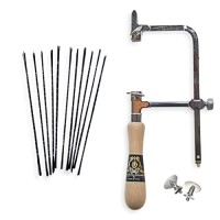 Johnson Tools Chrome Adjustable Coping Hand Saw with 120 Piece Blades For Gold and Silver and Other Art n Craft Use (75mm Inner Height)