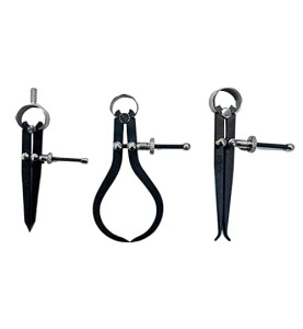 Johnson Tools Set of 3 Spring Adjustable Compass Divider 4" Fine Point Black Powder Coated Precision Measuring for Jewellery Marking, Scribing, Craftsman, Architect, Artist, Carpenter, Model Making