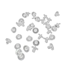 Johnson Tools 200 Pieces of Clear Small Silicone Back Stoppers/Push Buttons/Findings Stud Earring Plugs for Gold, Silver and Artificial Earrings