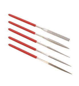 Johnson Tools Needle Diamond File Set for Metal, Glass, Stone, Jewelry, Art and Craft Works (140mm, 5 Pieces)