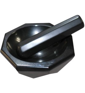 Johnson Tools Original Black Agate Mortar and Pestle/Meena Kharal Set (Kala Hakeek Kharal) (3 Inch)