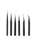 Johnson Tools ESD Multifunction Upgraded Anti-Static Professional Tweezers for Eyebrows, Women, Splinter, Ingrown Hair Removal, Electronic Repairing, Crafting Tool Kit (Pack of 6 Pieces)