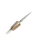 Johnson Tools Lock Wooden Handle Grip Soldering Tweezer For Jewellery Works (Color- Clear, Size-6.5")