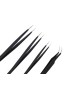 Johnson Tools Set of Straight and Curved Tips Stainless Steel Powder Coated Tweezers for Mobile/Gadget/Laptop and Jewelry Repair (Set of 4 Pieces)