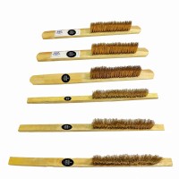 Johnson Tools Soft Brass Brushes with Wooden Handle (Cleaning Brush) for Jewellery Rust, Dust, Removal, Jewellery Polishing (3 pcs of 3 line and 3 pcs of 6 line)