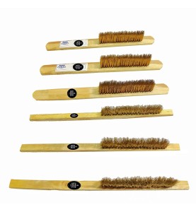 Johnson Tools Soft Brass Brushes with Wooden Handle (Cleaning Brush) for Jewellery Rust, Dust, Removal, Jewellery Polishing (3 pcs of 3 line and 3 pcs of 6 line)